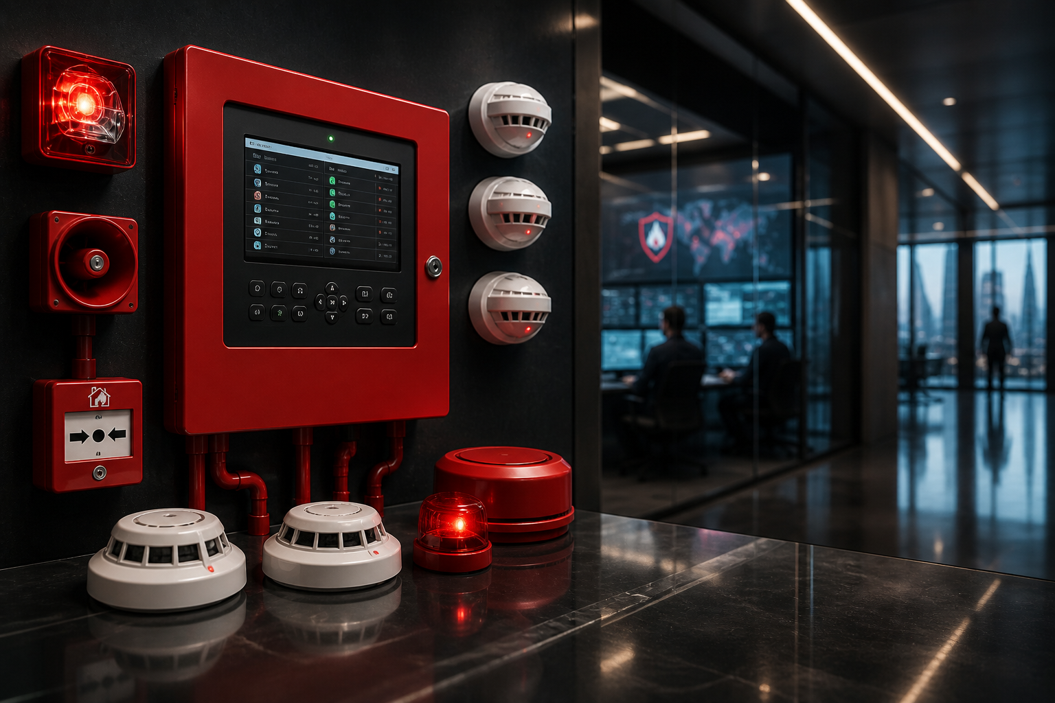 Fire alarm building and compliance image Dubai