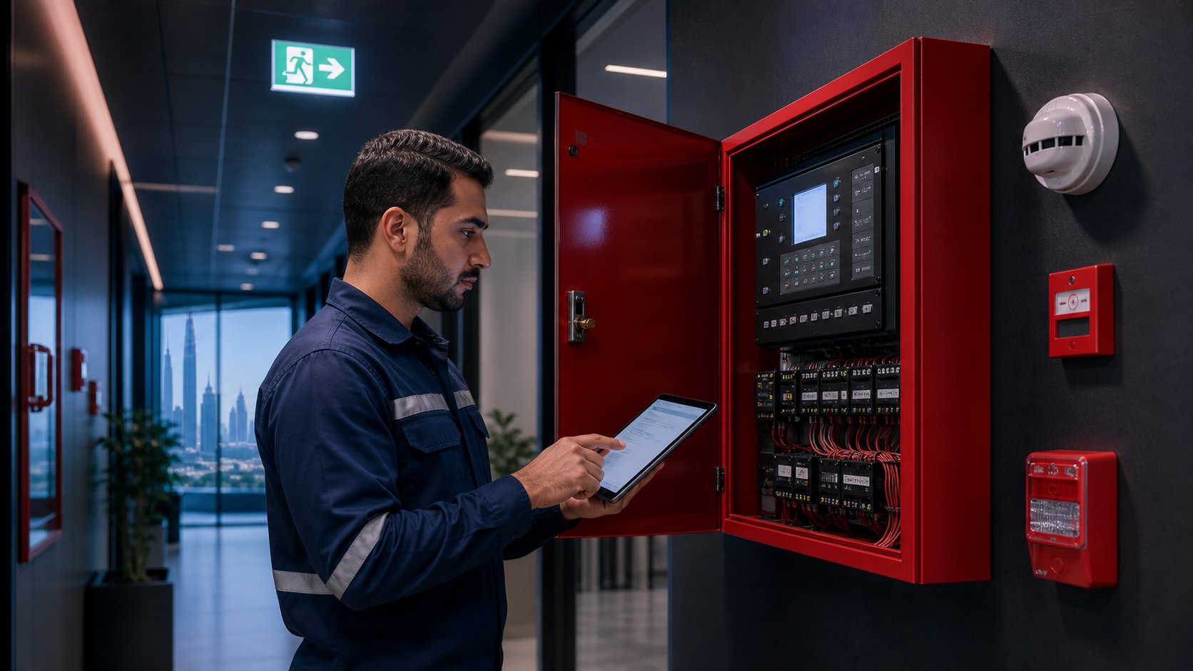 Fire alarm maintenance Dubai panel inspection