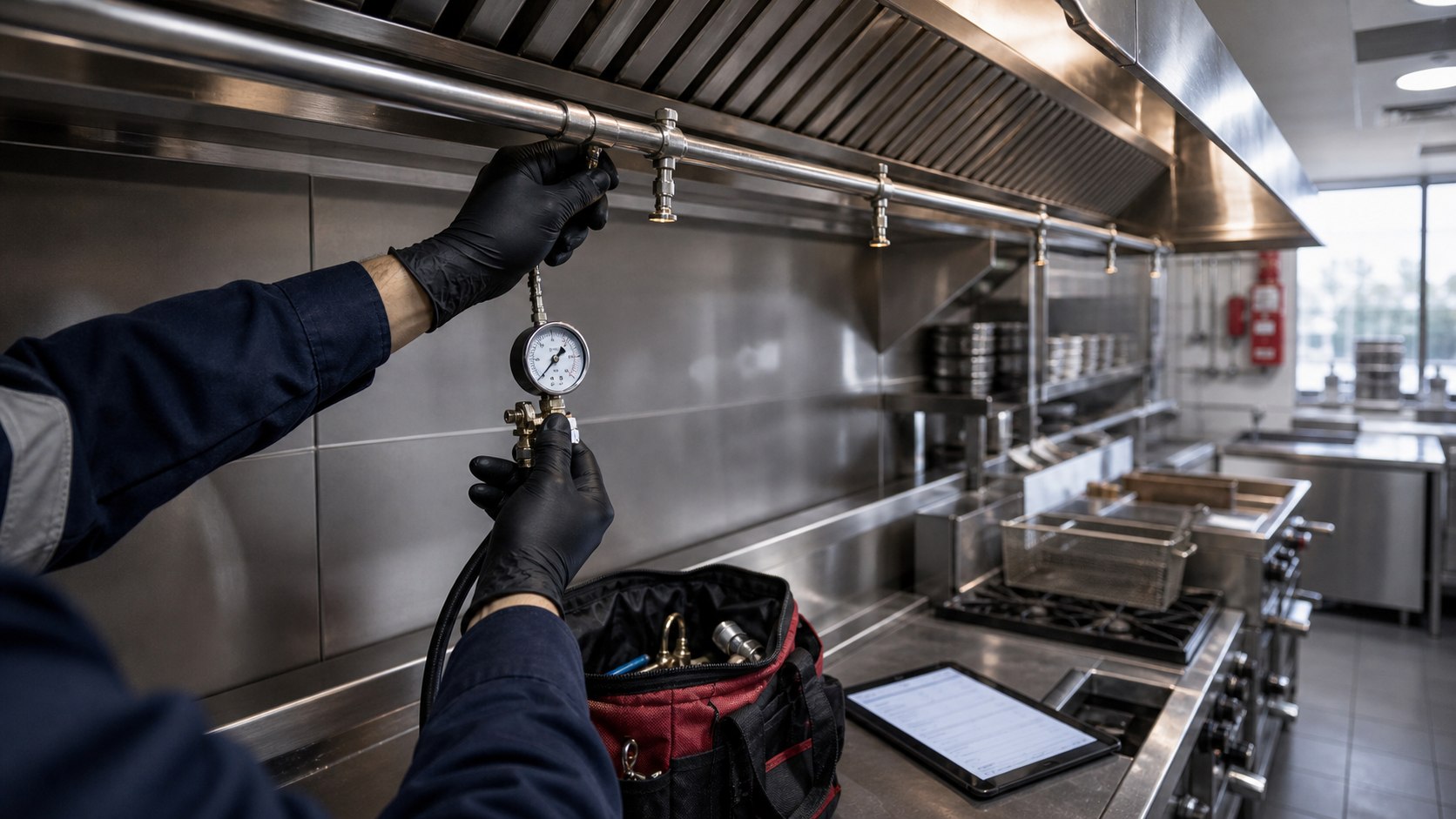 Kitchen hood fire suppression maintenance service for restaurants in Dubai